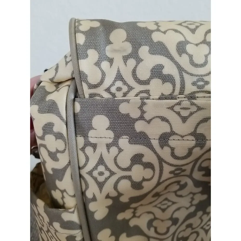 Petunia Pickle Bottom Backpack Shoulder Diaper‎ Bag Gray Light Yellow Green
